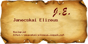 Janecskai Elizeus névjegykártya