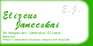 elizeus janecskai business card